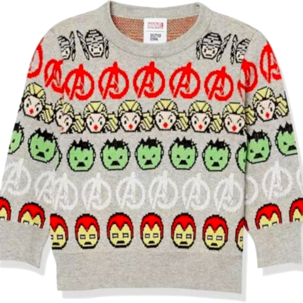 Disney | Marvel Marvel Avengers Boys Pullover Crew Sweater 100% Cotton Imported